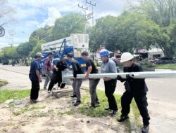 Dishub Pasang Pelican Cross di Depan SMPN 2