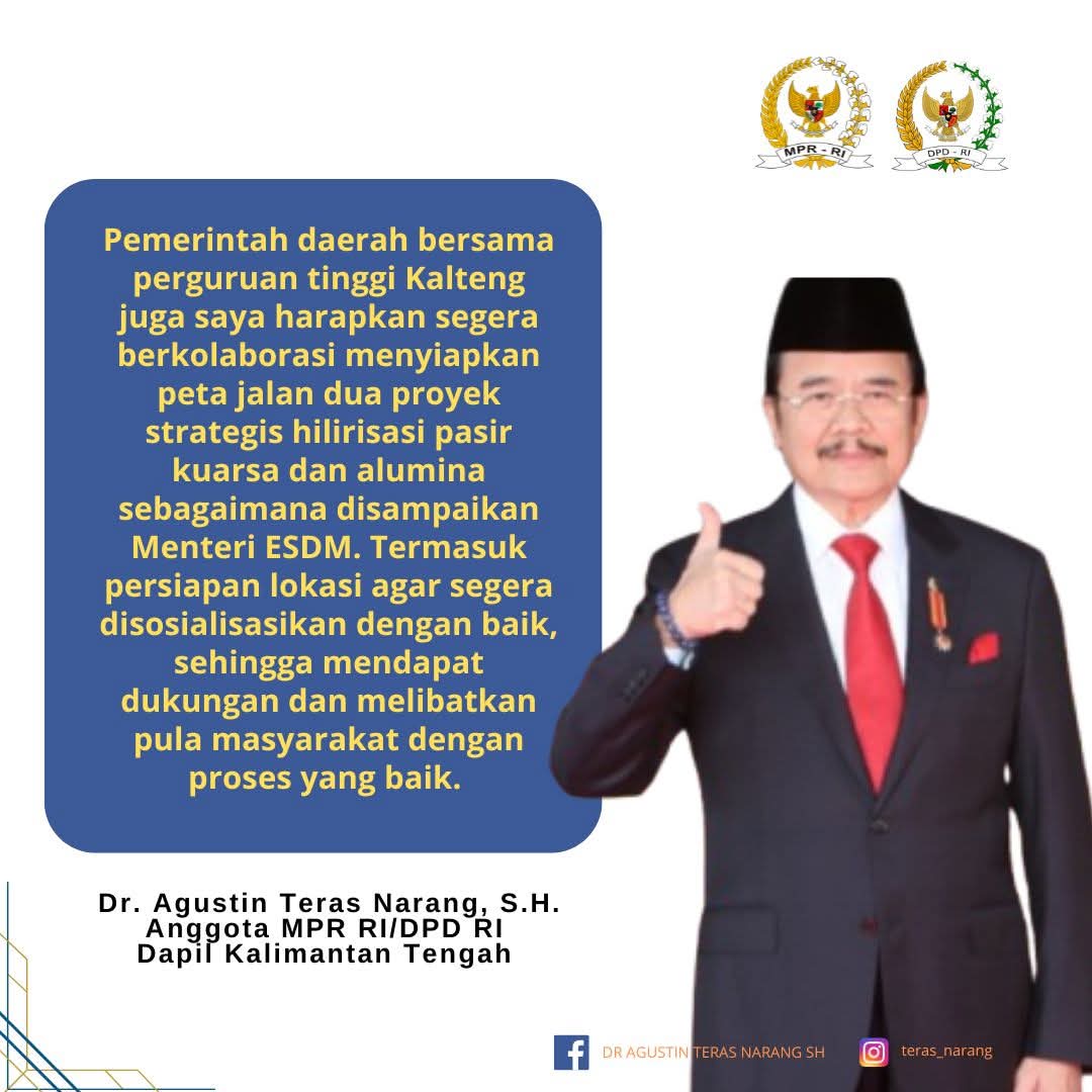 Teras: Segera Kolaborasi Proyek Hilirisasi di Kalteng