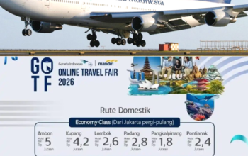 PERINGATI RANGKAIAN HUT KE-77, HARI INI GARUDA ONLINE TRAVEL FAIR (GOTF) 2026 RESMI DIGELAR TAWARKAN DISKON TIKET HINGGA 65% PERINGATI RANGKAIAN HUT KE-77, HARI INI GARUDA ONLINE TRAVEL FAIR (GOTF) 2026 RESMI DIGELAR TAWARKAN DISKON TIKET HINGGA 65%
