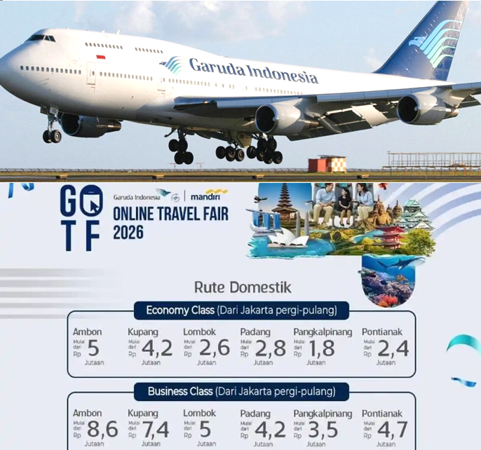 PERINGATI RANGKAIAN HUT KE-77, HARI INI GARUDA ONLINE TRAVEL FAIR (GOTF) 2026 RESMI DIGELAR TAWARKAN DISKON TIKET HINGGA 65%