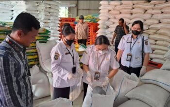 OKKPD Ambil Sampel Beras SPHP BULOG Kalteng untuk Izin Edar