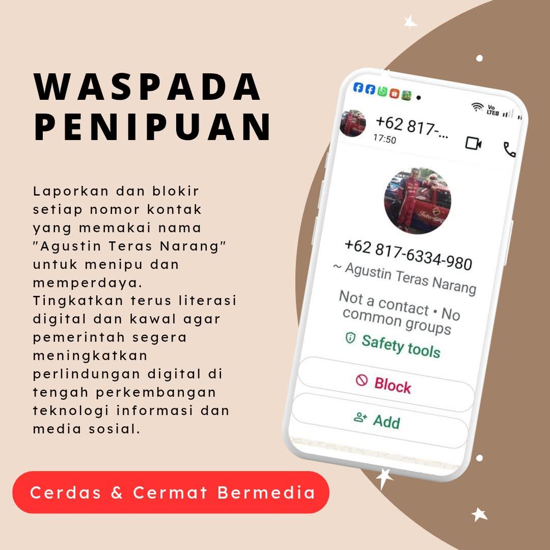 Waspada, Penipuan Catut Nama Teras Narang