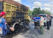 Beat Terbakar Usai Terseret di Kolong Truk
