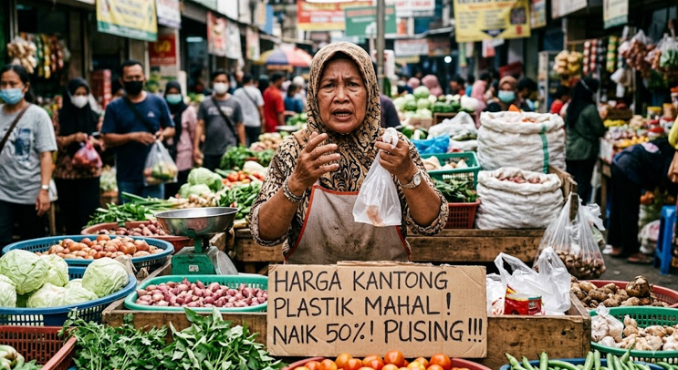Pedagang Keluhkan Mahalnya Harga Plastik