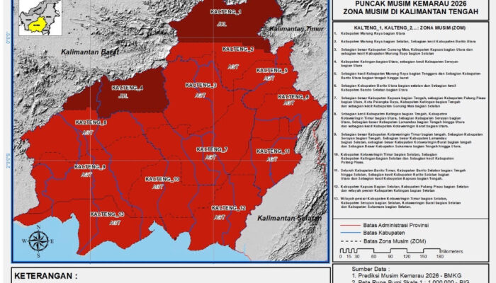 KALTENG DIMINTA WASPADA KARHUTLA-BMKG Prediksi Puncak Kemarau 2026 Terjadi Juli–Agustus