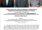 Tiga Nama Lolos Tiga Besar Seleksi Sekda Kalteng 