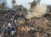Satgas Operasi Aman Nusa Berjibaku Jinakkan Karhutla di Bawah Terik Matahari