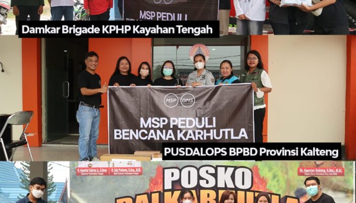 KARHUTLA DAN KABUT ASAP-MSP dan GMS Palangka Raya Salurkan Bantuan untuk Relawan Karhutla