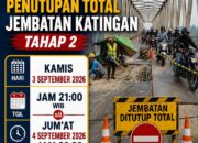 Malam ini Jembatan Sei Katingan Ditutup Total 