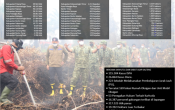 Karhutla Kalteng Capai 19.392 Hektare, 115.304 Kasus ISPA, 26.864 Kasus Diare, 317.325 titik panas, 6.573 Kejadian Kebakaran